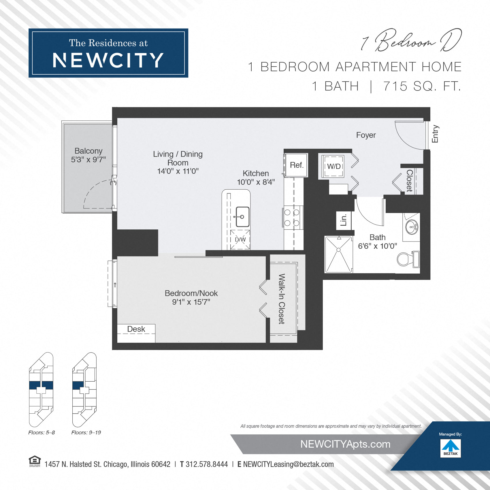 One Bedroom D floor plan